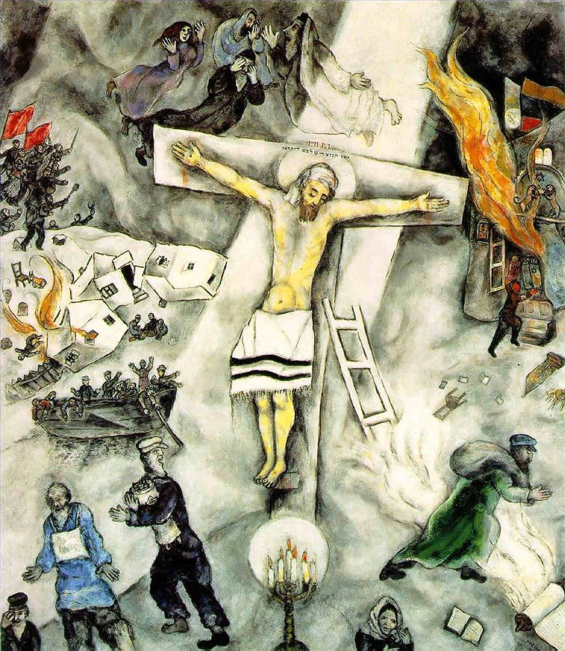 Weiße Kreuzigung Zeitgenosse Marc Chagall Ölgemälde